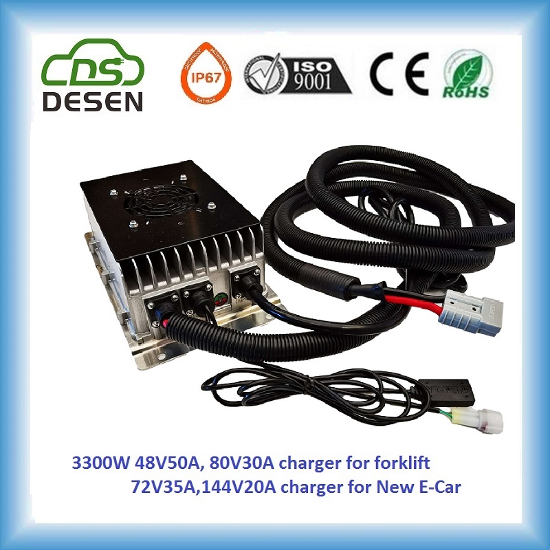 Best quality 3300W 48V50A 72V35A 90V30A 144V20A AGV Electric Vehicle Car Lead Acid Lithium LiFePO4 Battery Charger supplier - DESEN TECHNOLOGY from China